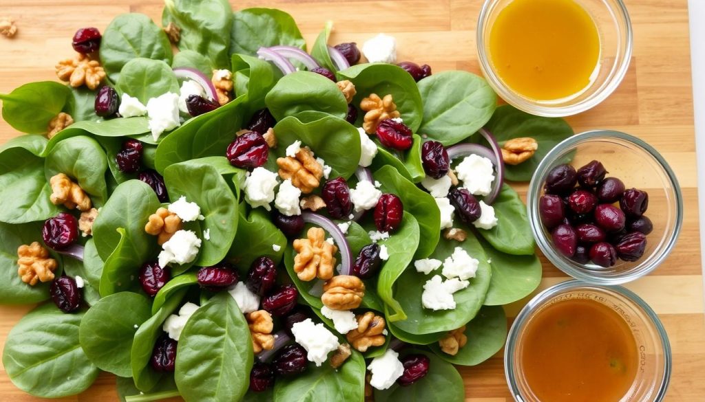 Cranberry Spinach Salad Ingredients