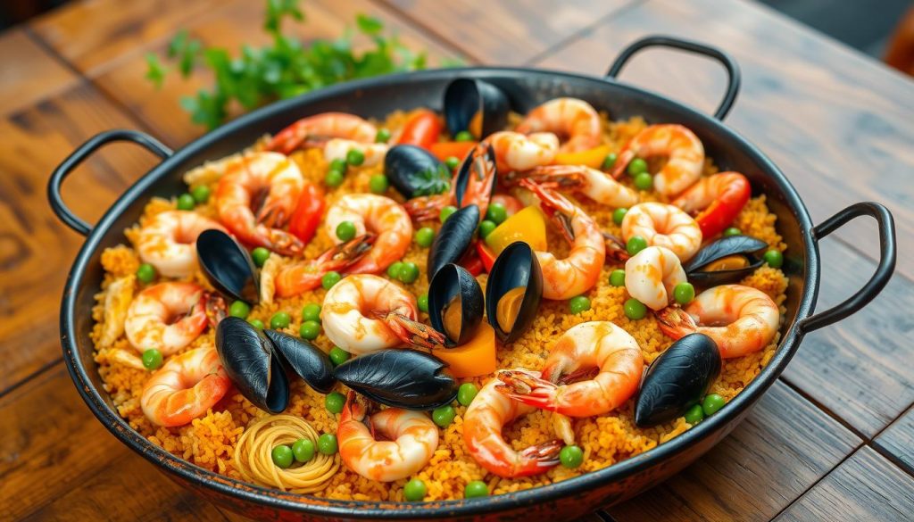 quick seafood paella recipe